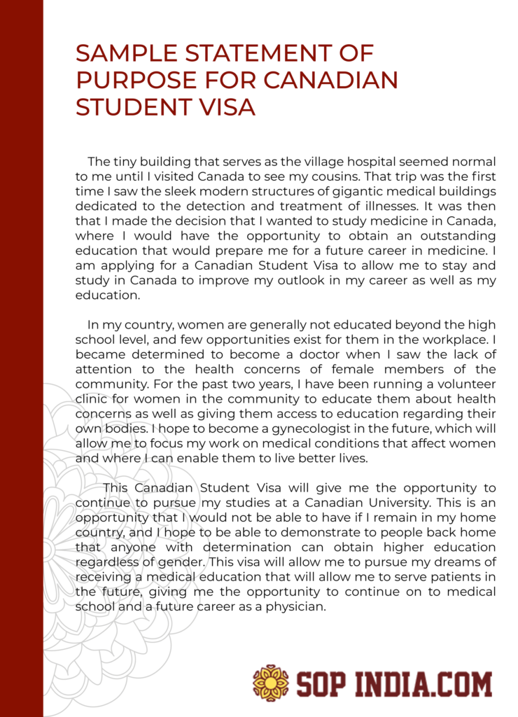 personal statement for canada student visa